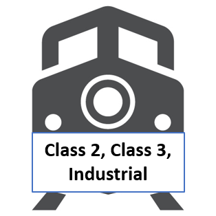 grey icon with title: Class 2, Class 3, Industrial