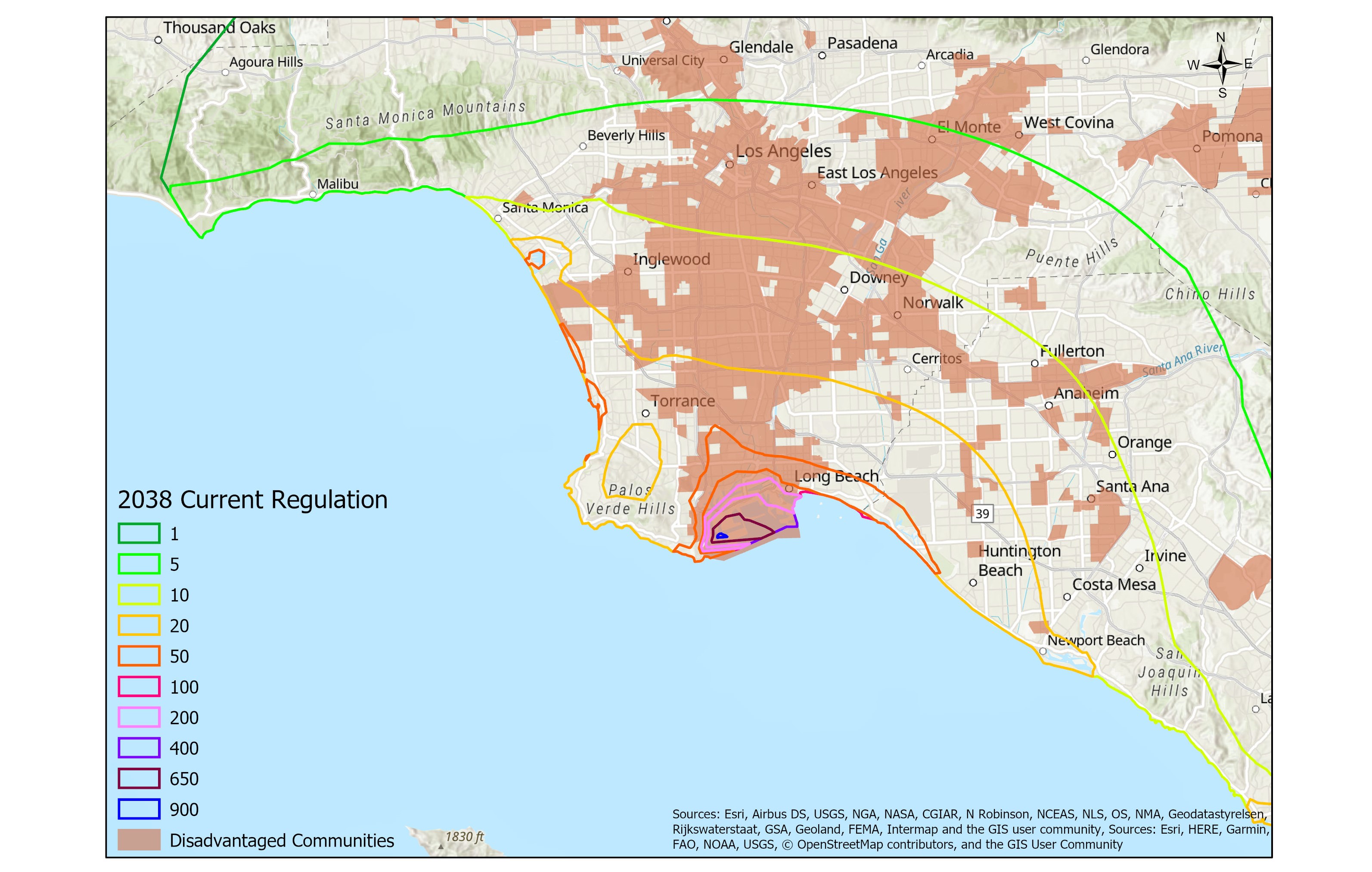 Map showing effects of the current regulation