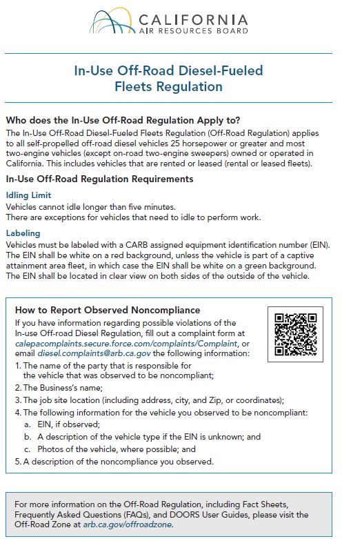 CARB example sign for contractors to use or reference 