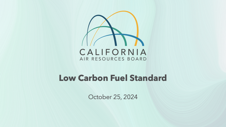 Introduction slide 1 showing CARB Logo