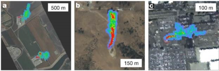 Images of methane plumes