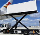 Image of truck with scissor lift. This is considered a work truck.