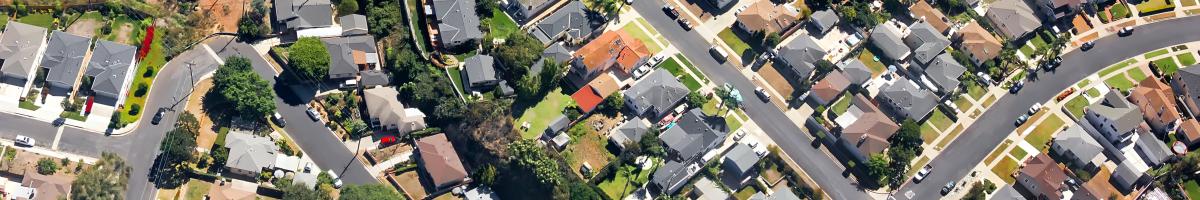 aerial view of neighborhood