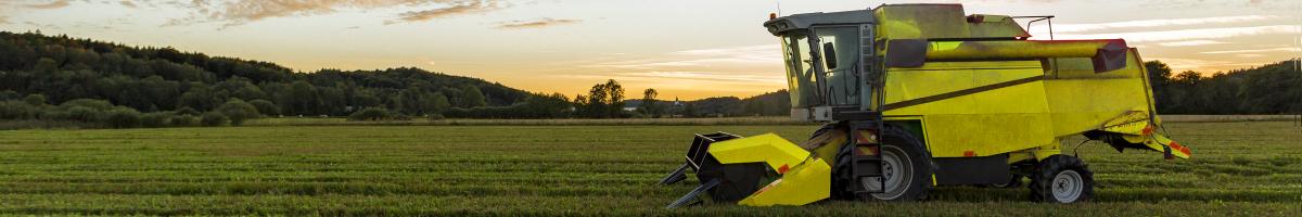 yellow combine harvester