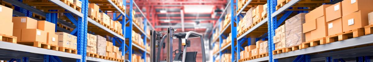 forklift in warehouse