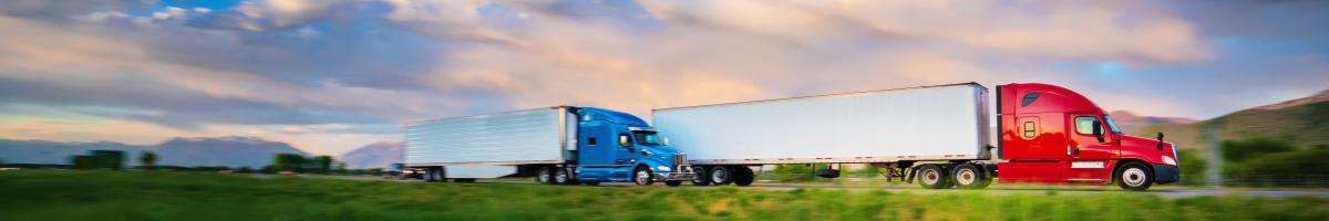 diesel trucks on rural road