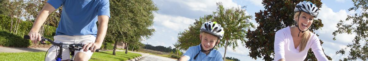 family biking