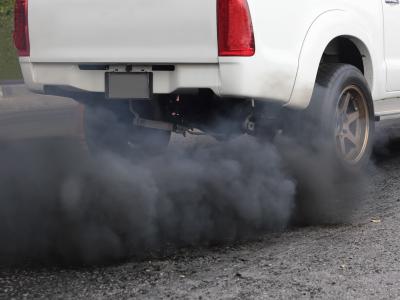 Light-duty truck with tailpipe smoke