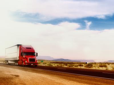 diesel truck on desert road