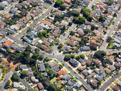 aerial view of neighborhood