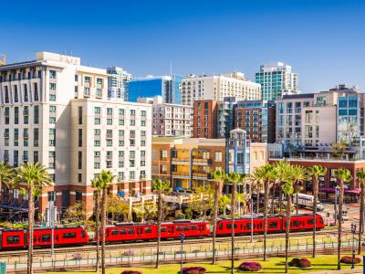 light rail through San Diego